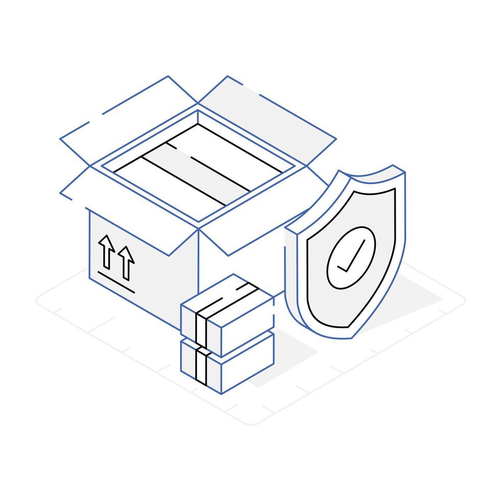 An icon of packaging isometric design vector