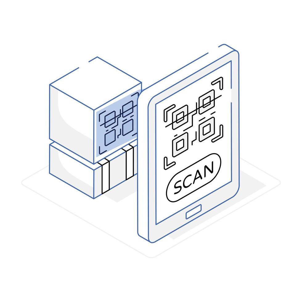 An icon of packaging isometric design vector