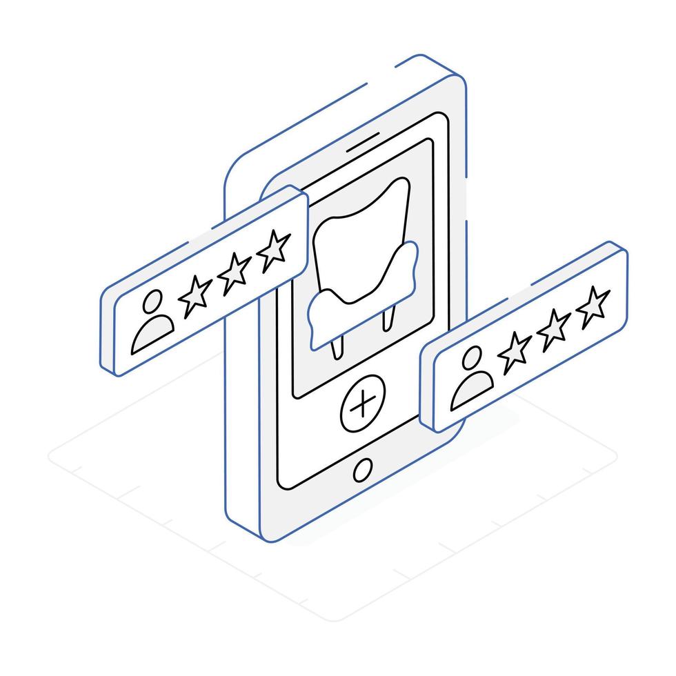 Trendy isometric icon of product  feedback vector