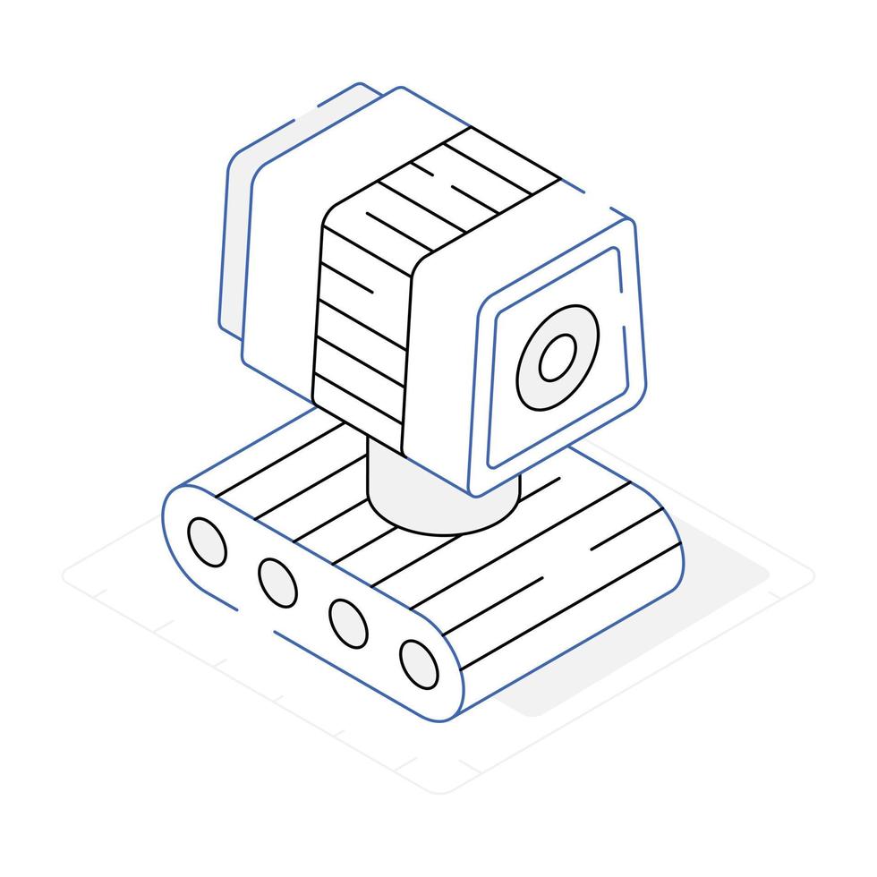 Camera robot isometric icon is ready for use vector