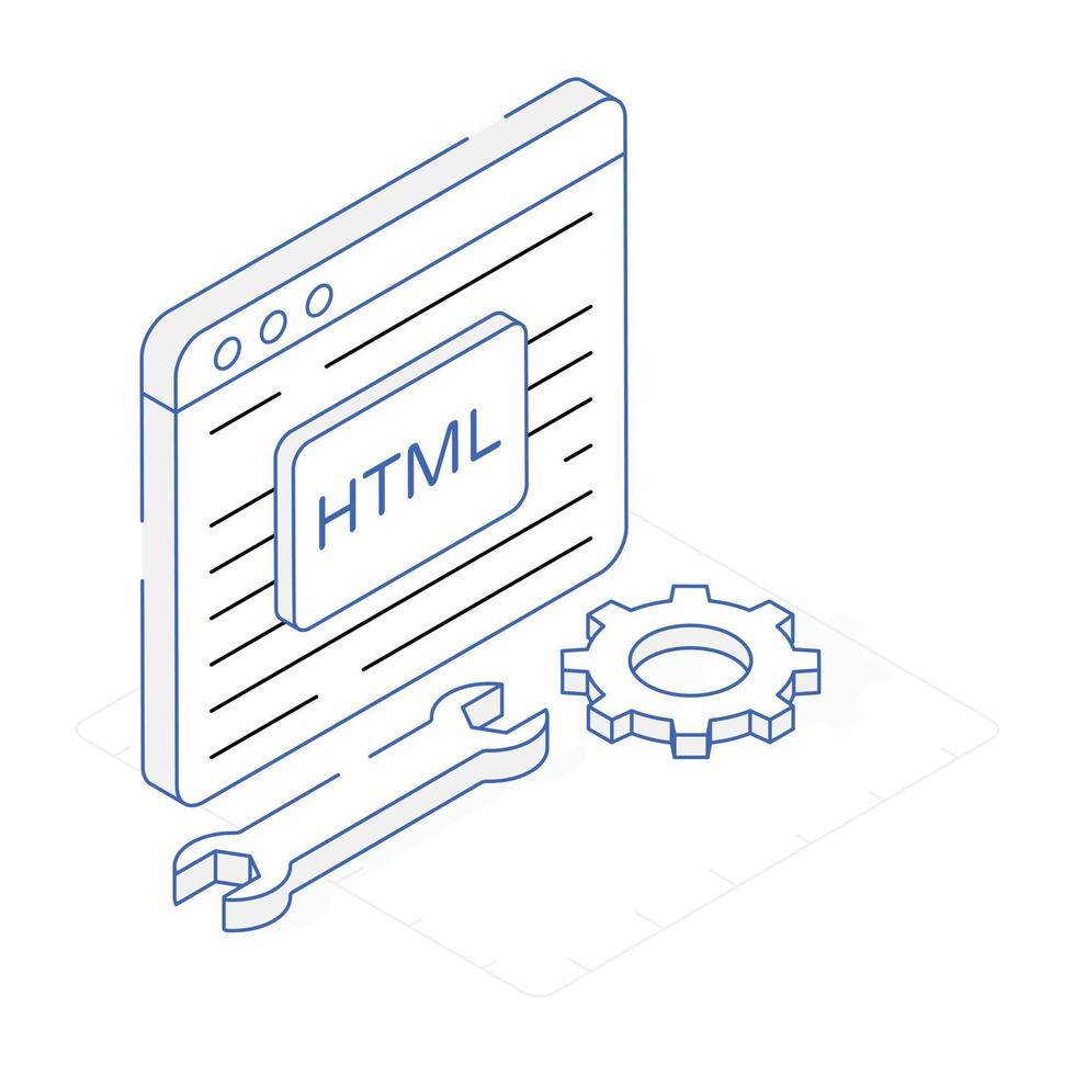 un icono isométrico personalizable de html vector