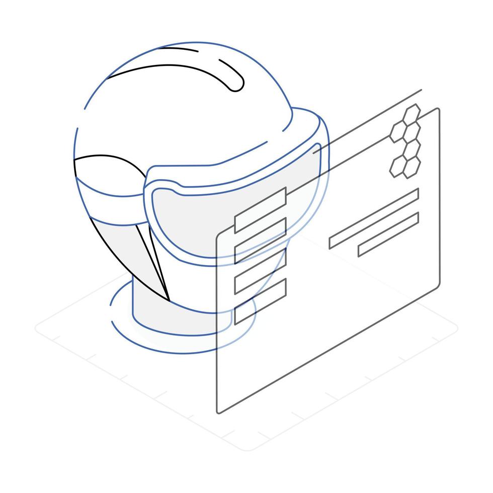 Trendy isometric icon of VR robot vector