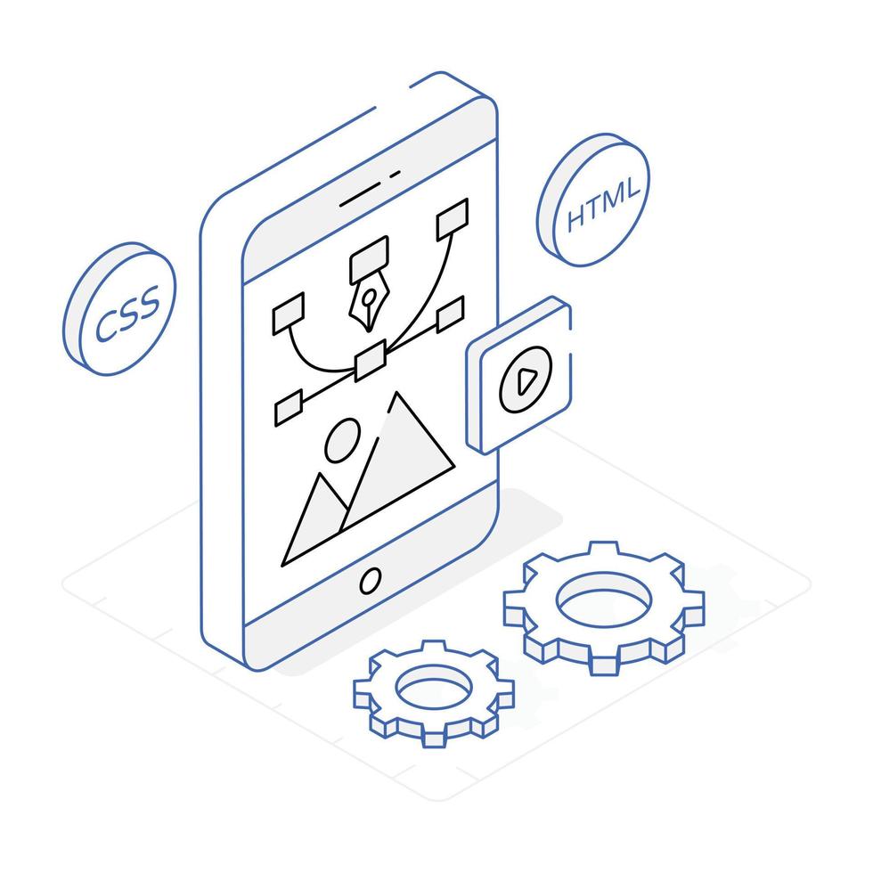 Check this app designing isometric icon vector