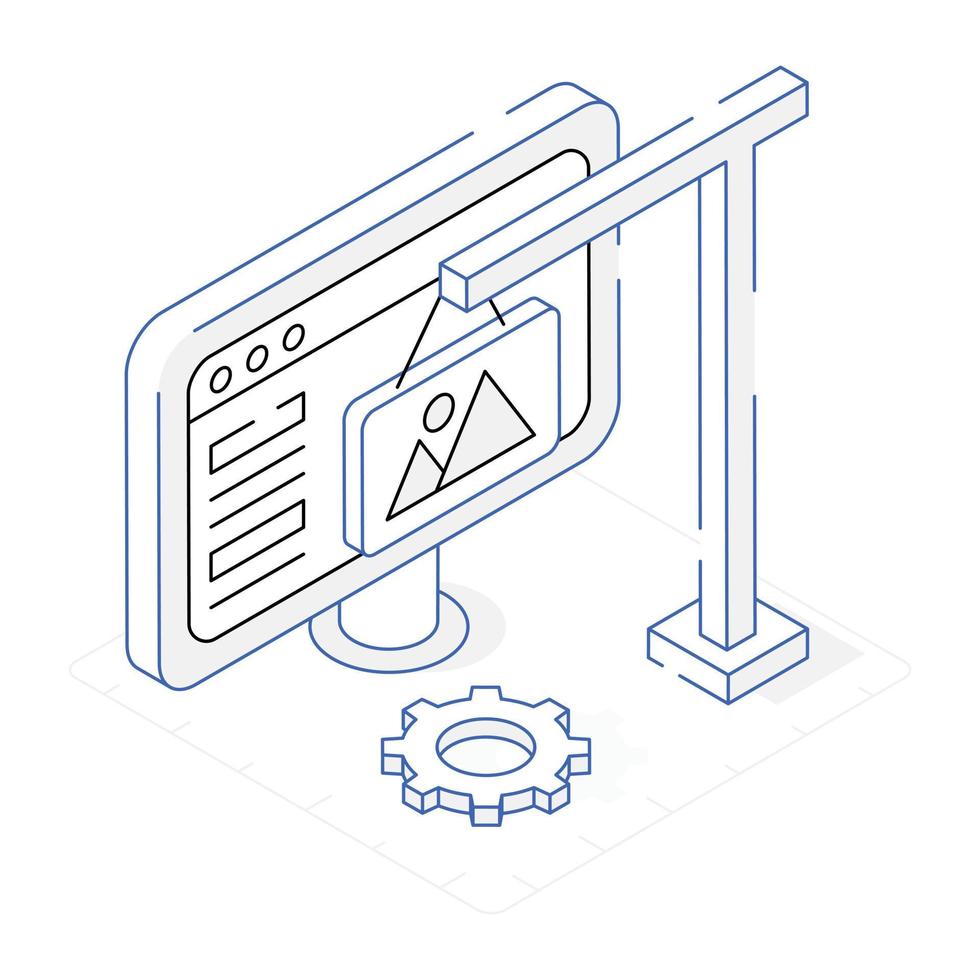 Creatively design isometric icon of media content vector