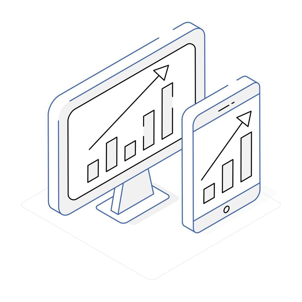 Check this business growth isometric icon vector