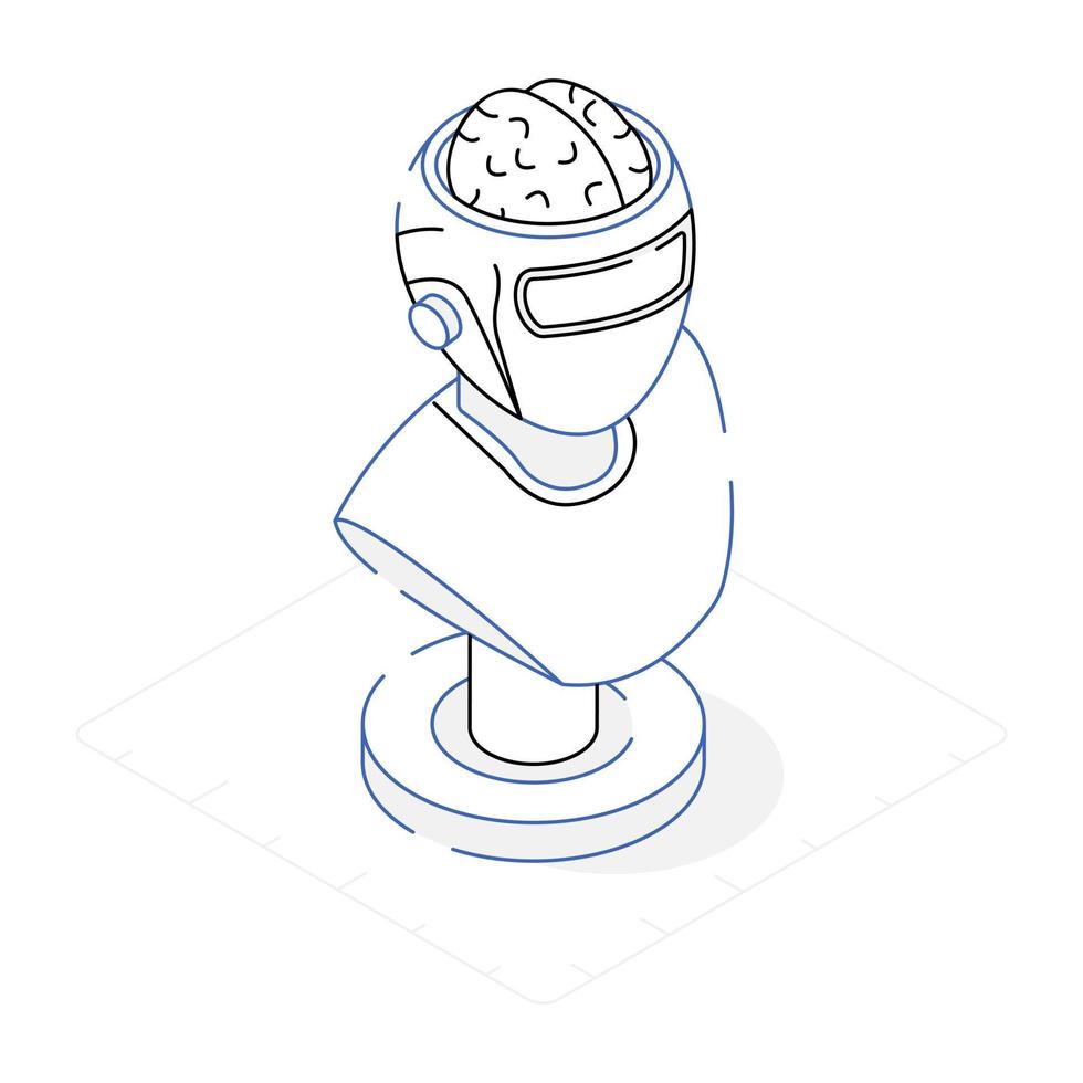 Get this isometric icon of robot maid vector