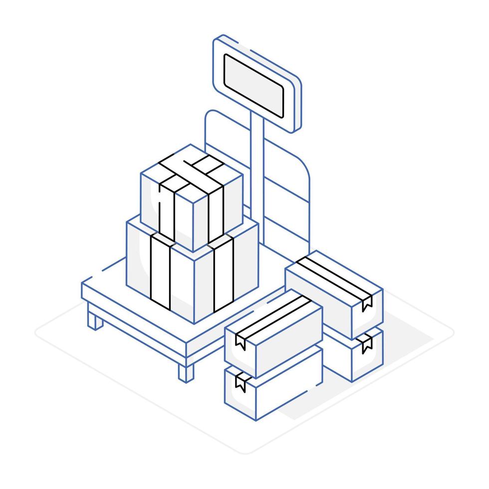 An icon of packaging isometric design vector