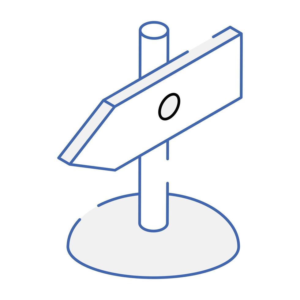 Premium outline isometric icon of direction vector