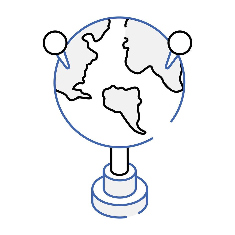 Check this icon of geolocation, outline isometric icon vector
