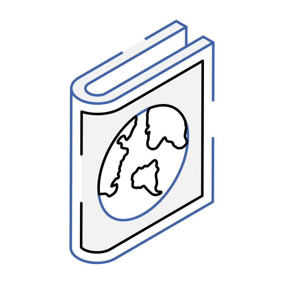 Task management icon in outline isometric style vector