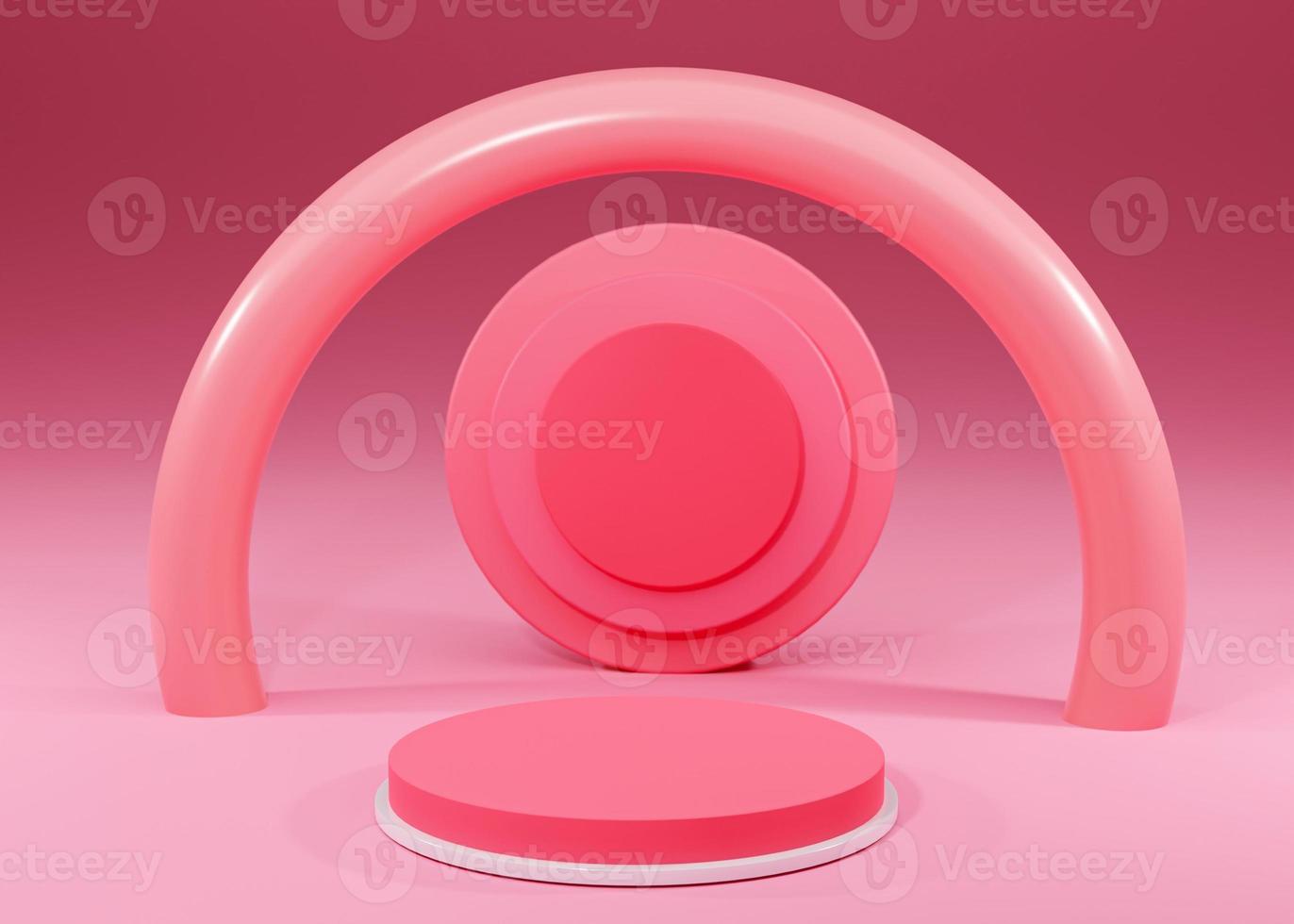 Pink podium with a product presentation 3d rendering Background photo