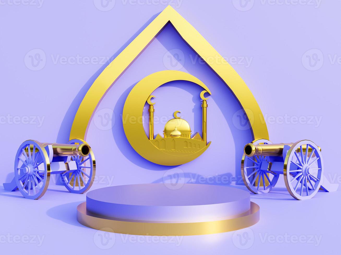 Podium with a product presentation for Muslim Religious Ramadan and EID Festival Background photo