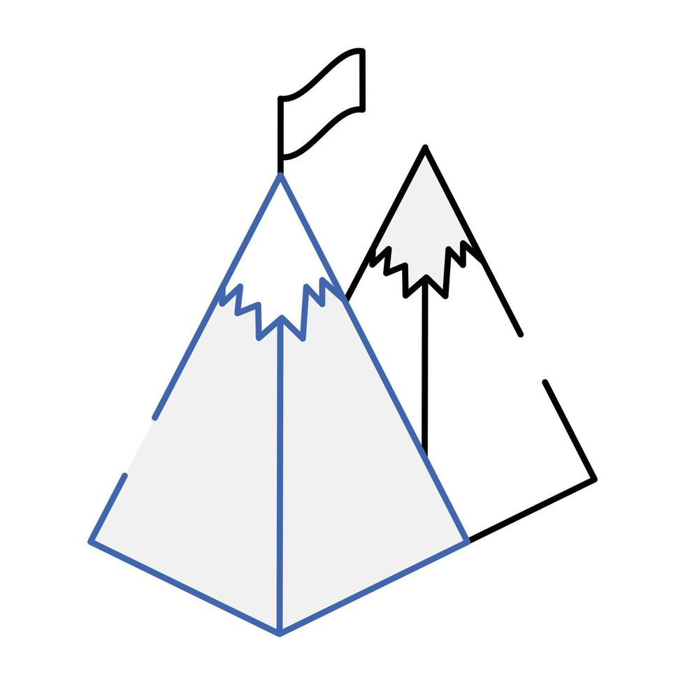 icono isométrico de contorno diseñado creativamente de hito vector