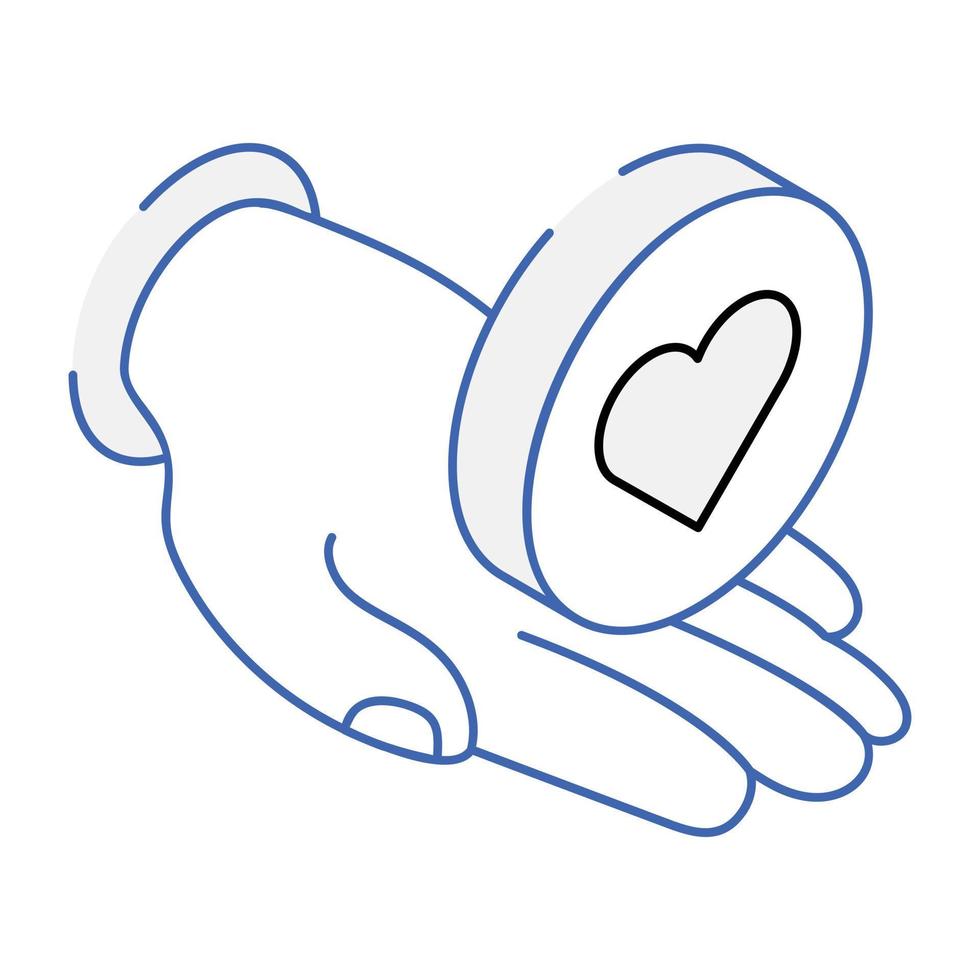 A captivating outline isometric icon of like vector