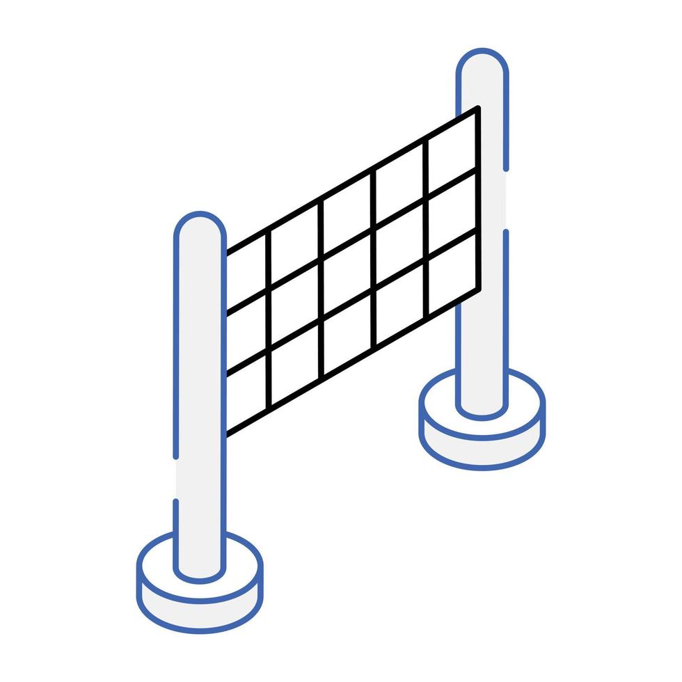 Get this outline isometric icon of volleyball net vector