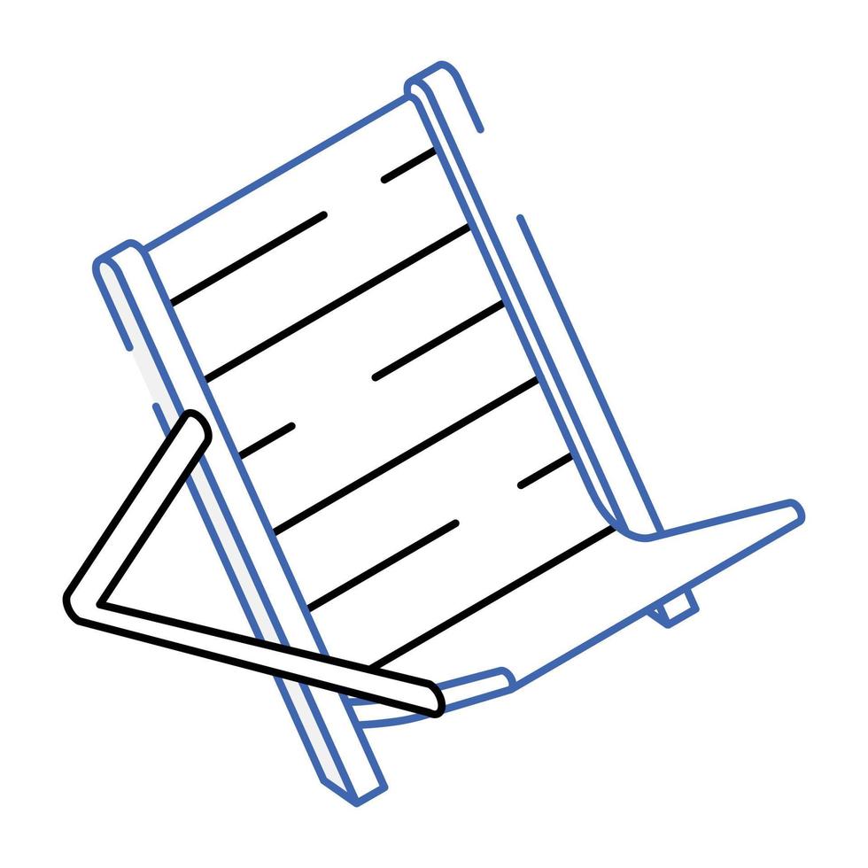 Ready to use isometric icon of deckchair vector