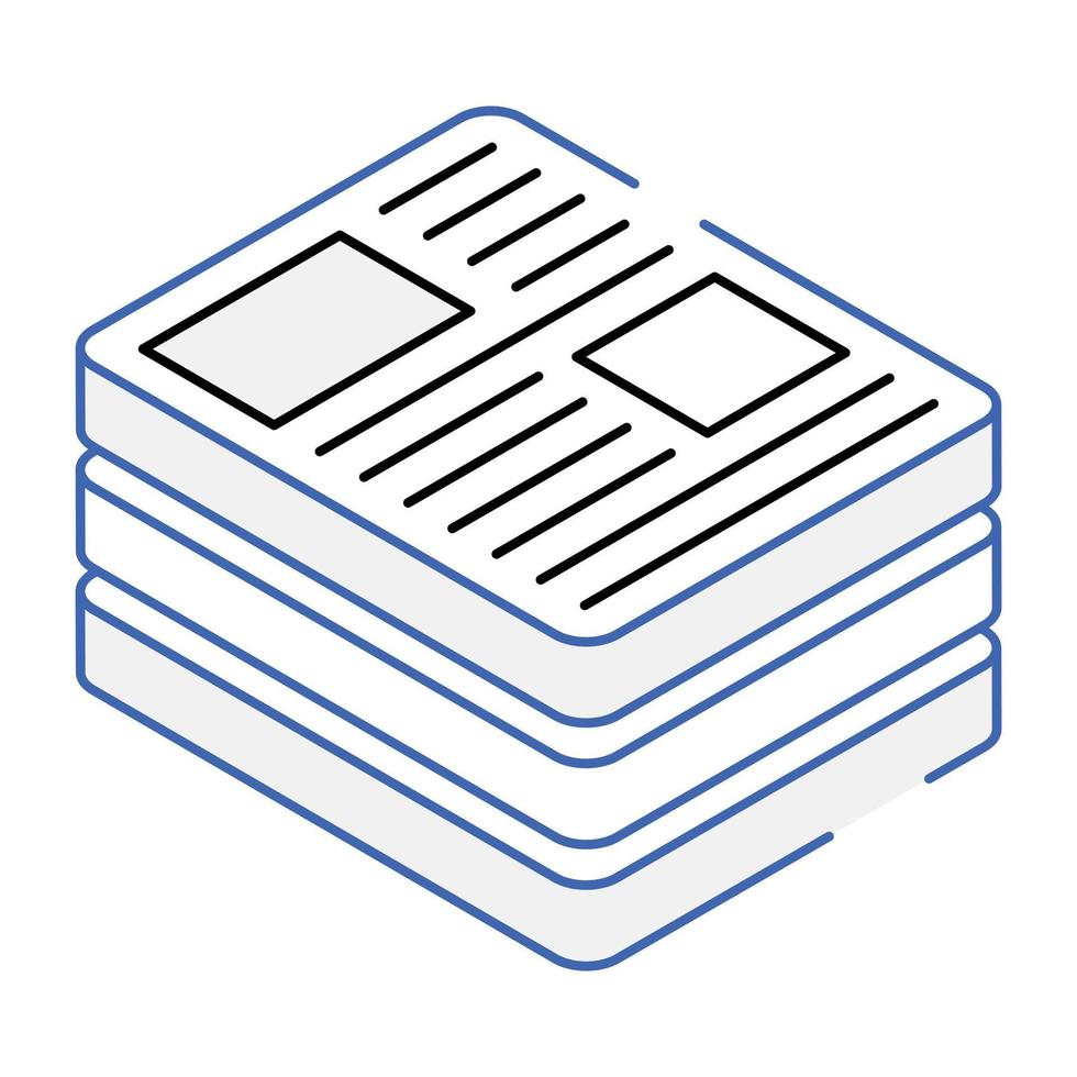 An icon of documents isometric vector