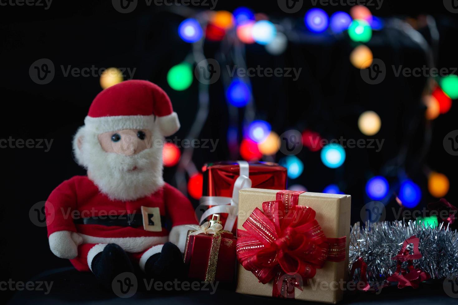 Beautiful gift with Christmas ornaments. photo