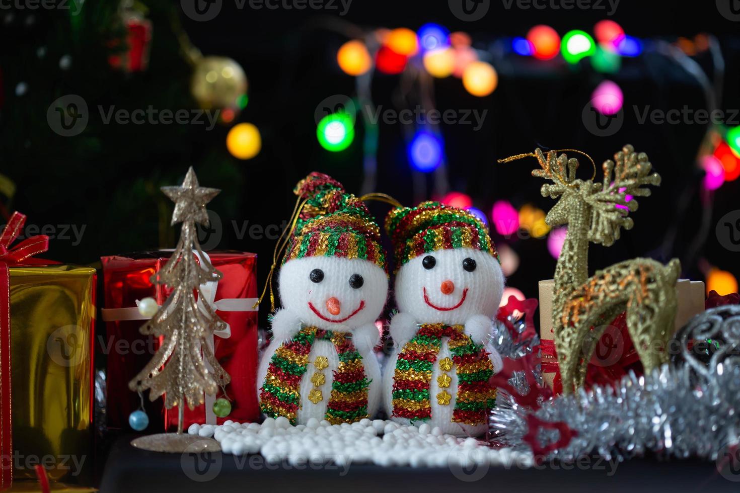 Beautiful gift with Christmas ornaments. photo