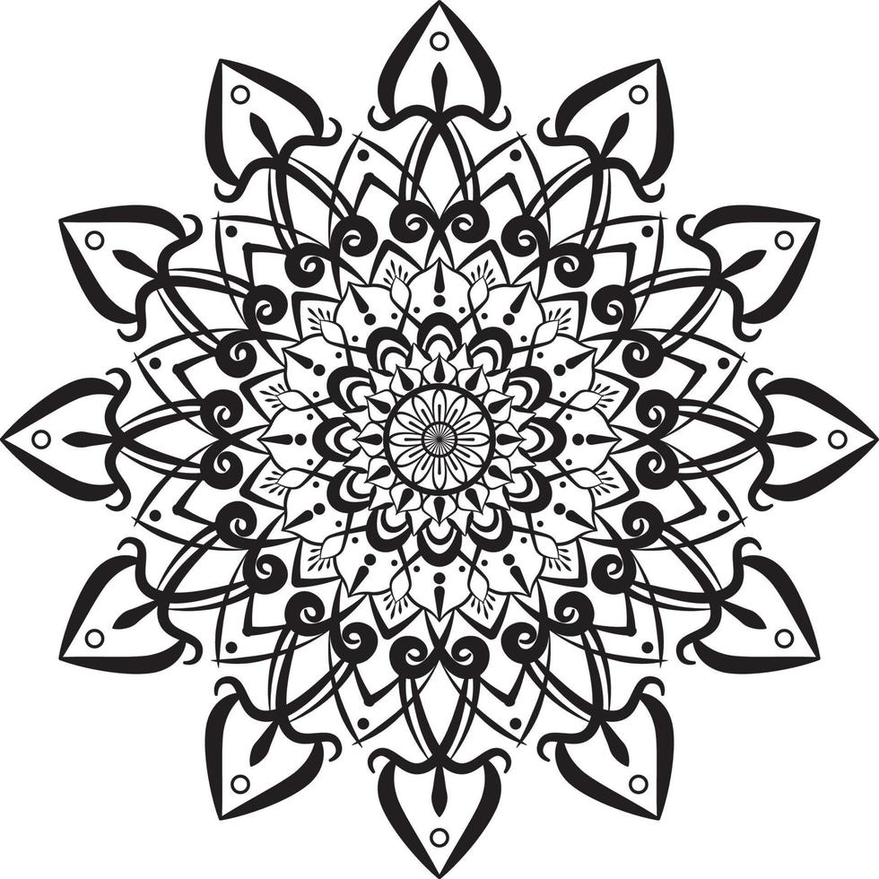 VECTOR MANDALA, BLACK AND WHITE