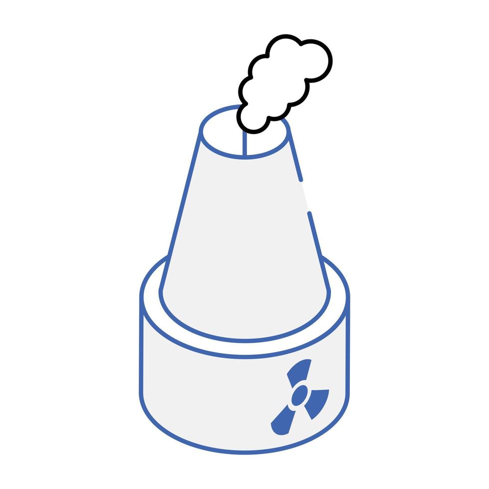 Smoke emerging from industry, isometric icon vector