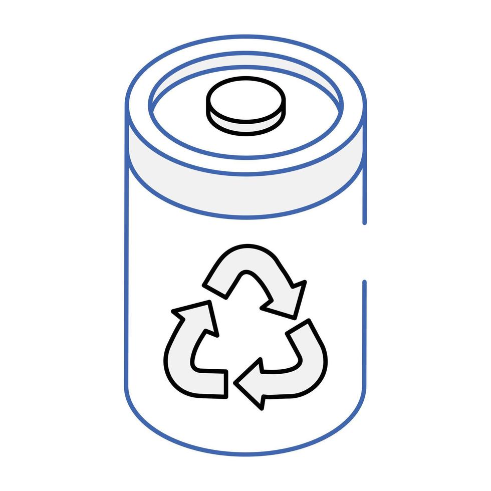 An icon of renewable battery isometric icon vector
