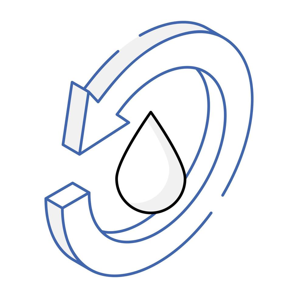 A water recycling icon, isometric design vector