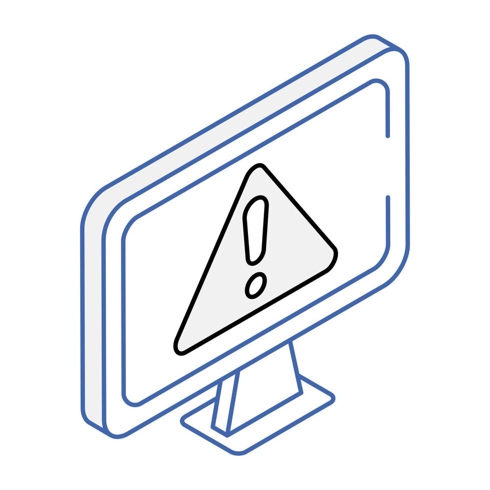 Modern isometric icon of system alert vector