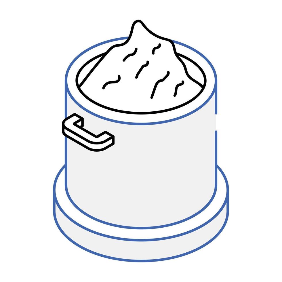 An icon of trash in isometric design vector