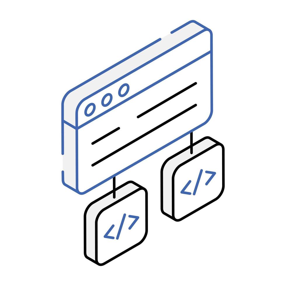 An icon of website management isometric design vector