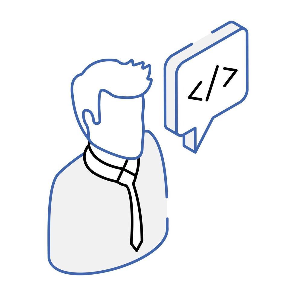 Trendy isometric icon of a developer vector