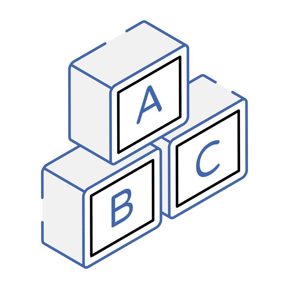 Premium isometric icon of educational blocks vector