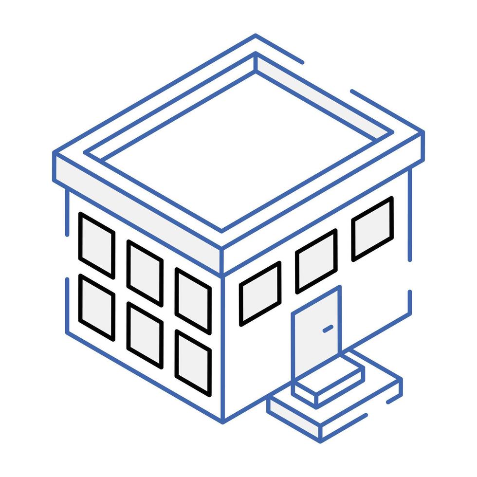 Trendy isometric icon design of school vector