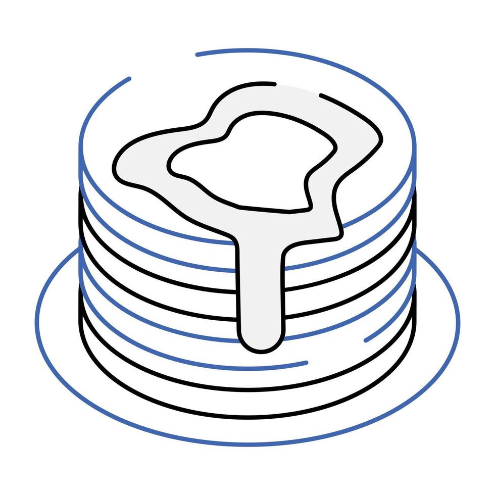 A customizable isometric icon of honey cake vector