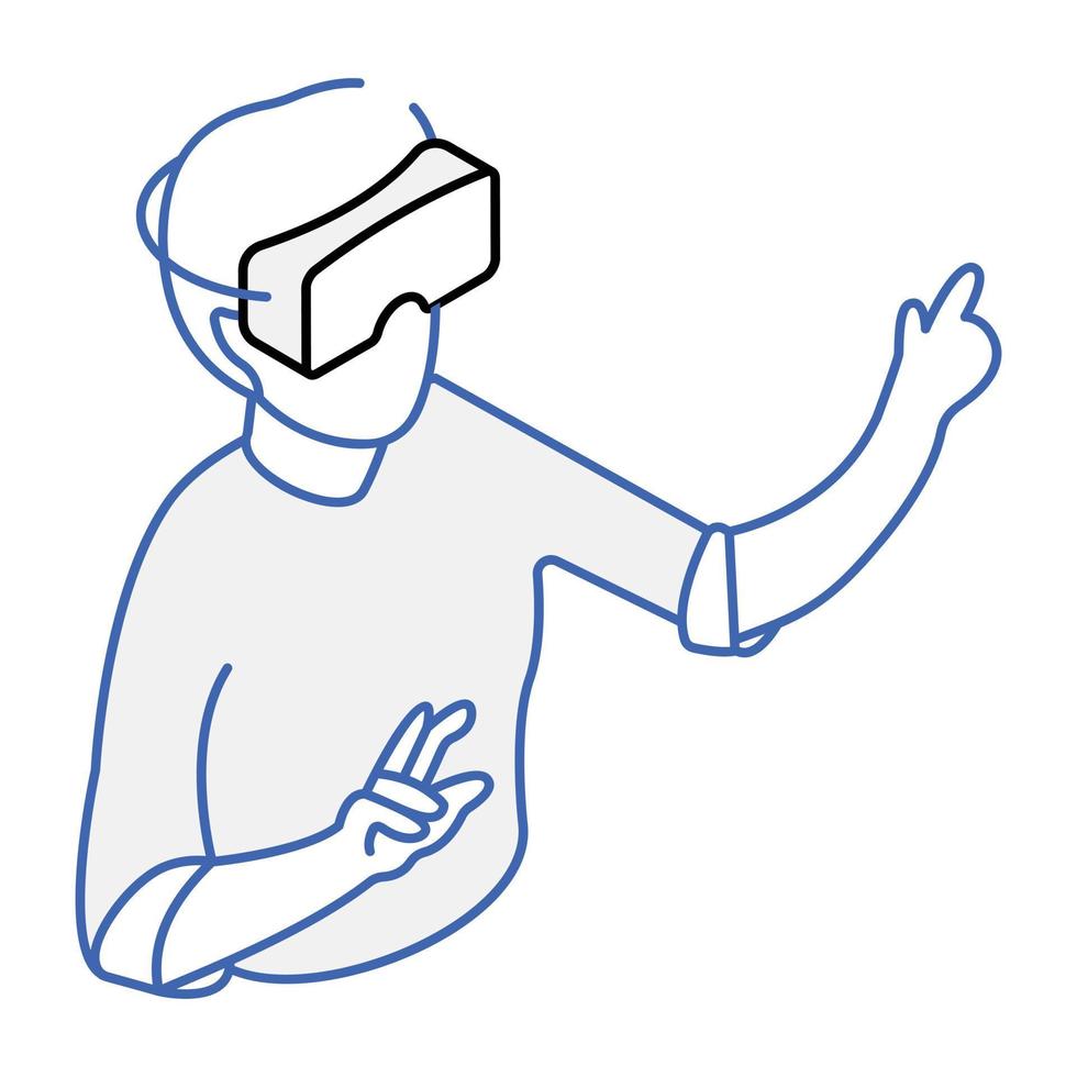 Technological vr headset vector, 3d glasses in trendy isometric icon vector