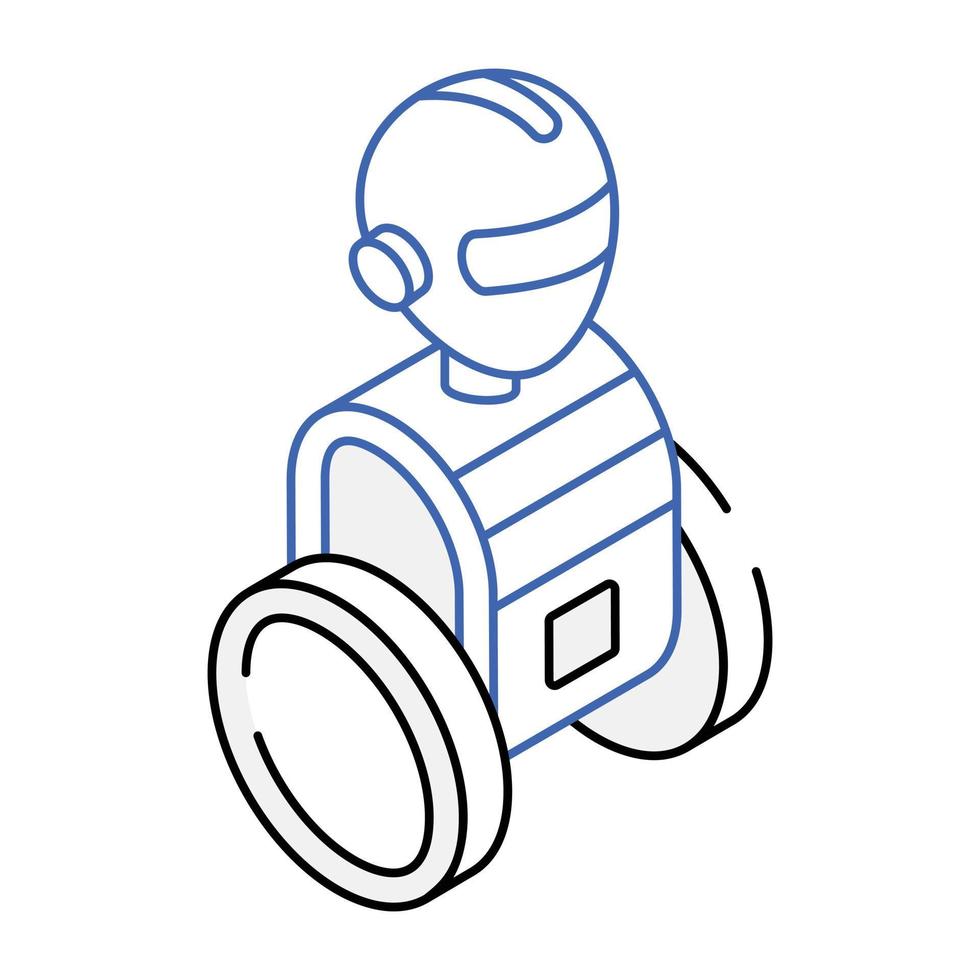 An icon of robot isometric design vector