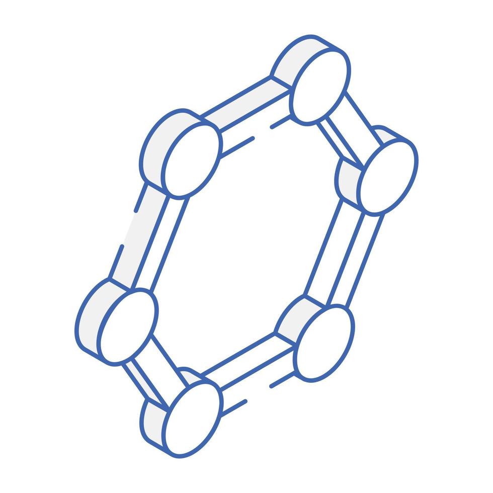 Modern crystal lattice isometric icon download vector