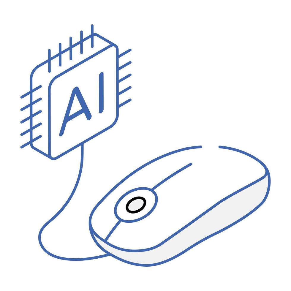 An icon of ai mouse isometric design vector
