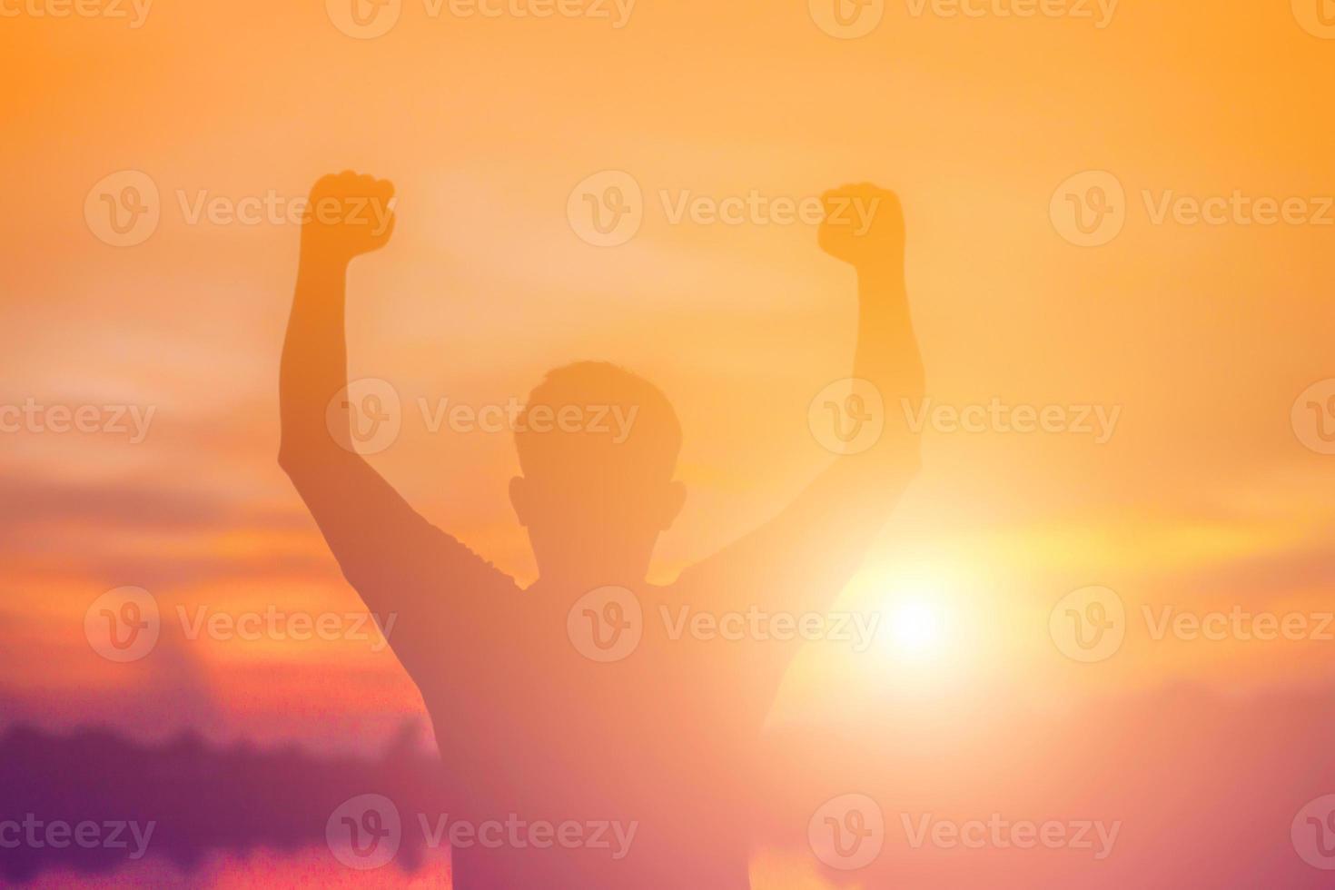 Man in the sunset photo