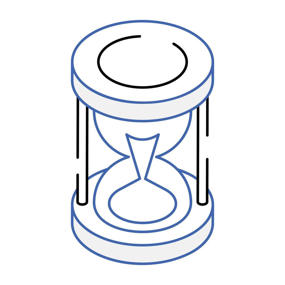 Creative isometric icon of sand timer vector