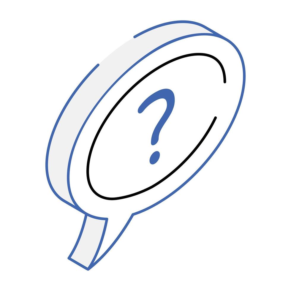 Ask question, isometric icon of faq vector