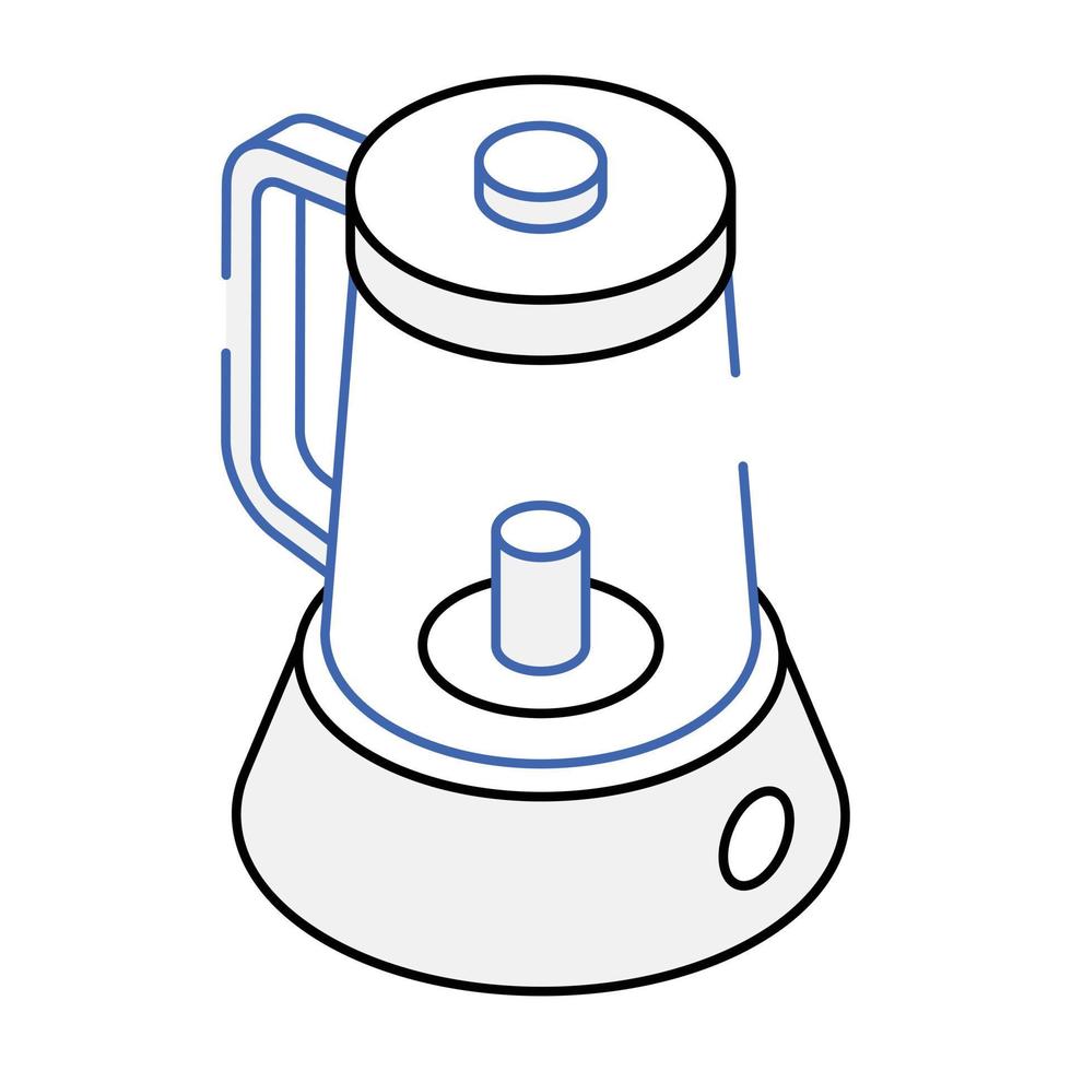 Kitchen appliance, isometric icon of juicer vector