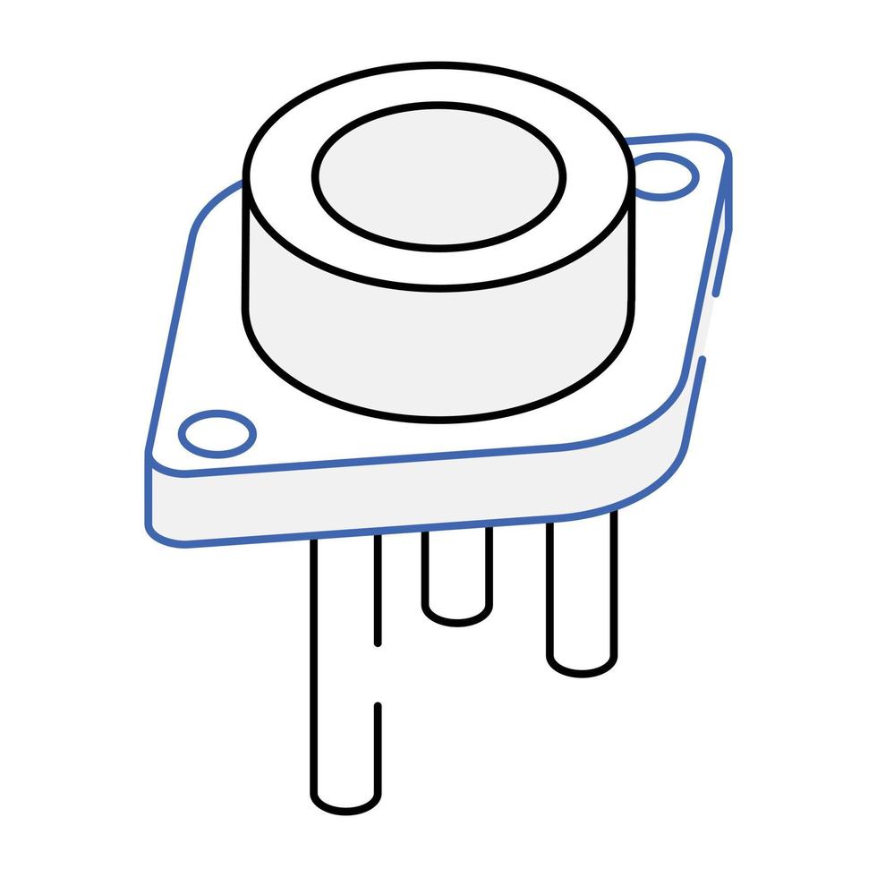 Modern isometric icon of push switch vector