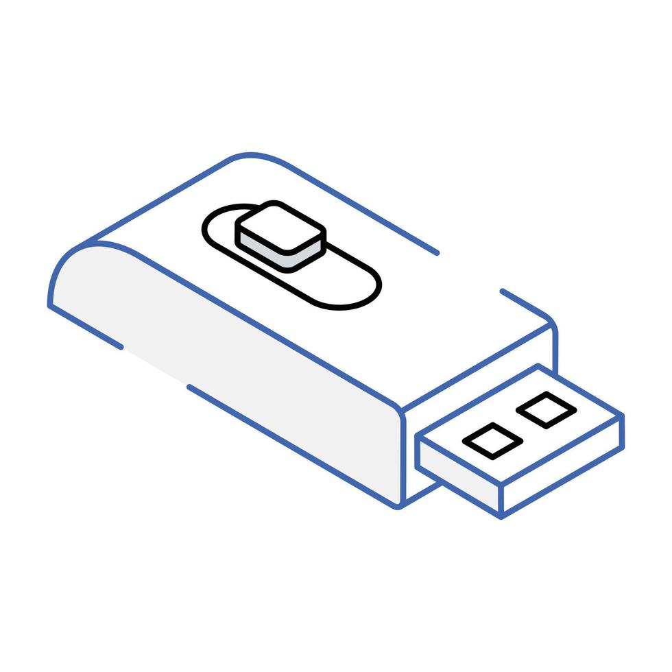 Check this isometric icon of flash drive vector