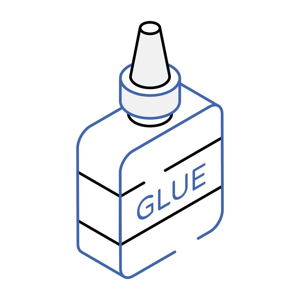 School supplies, isometric icon of glue vector