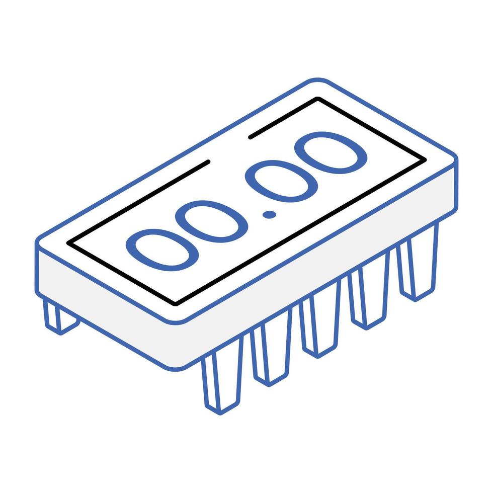 An icon design of digital timer in isometric style vector