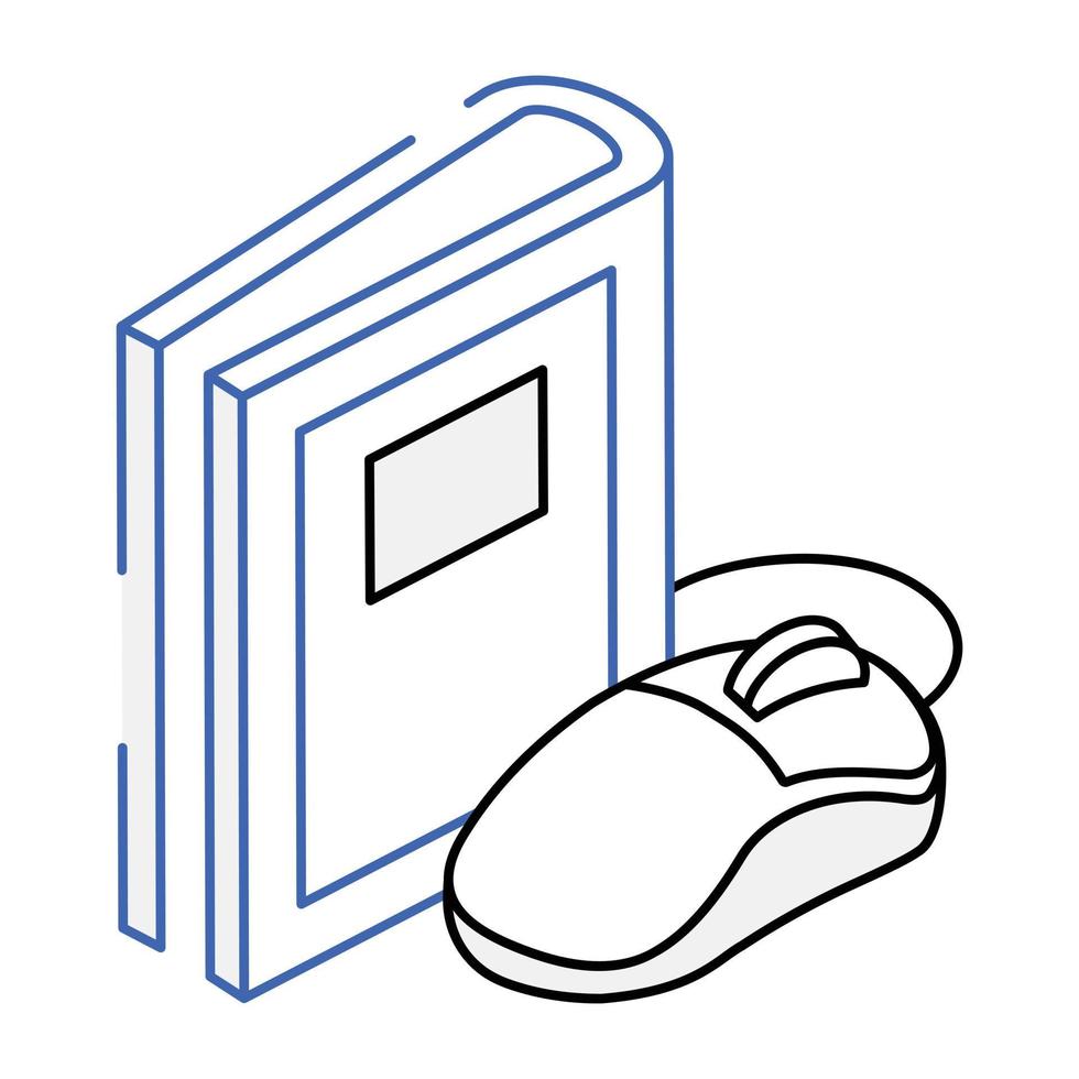 A handy isometric icon of online book vector