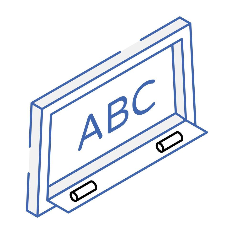 English lecture outline isometric icon, editable design vector