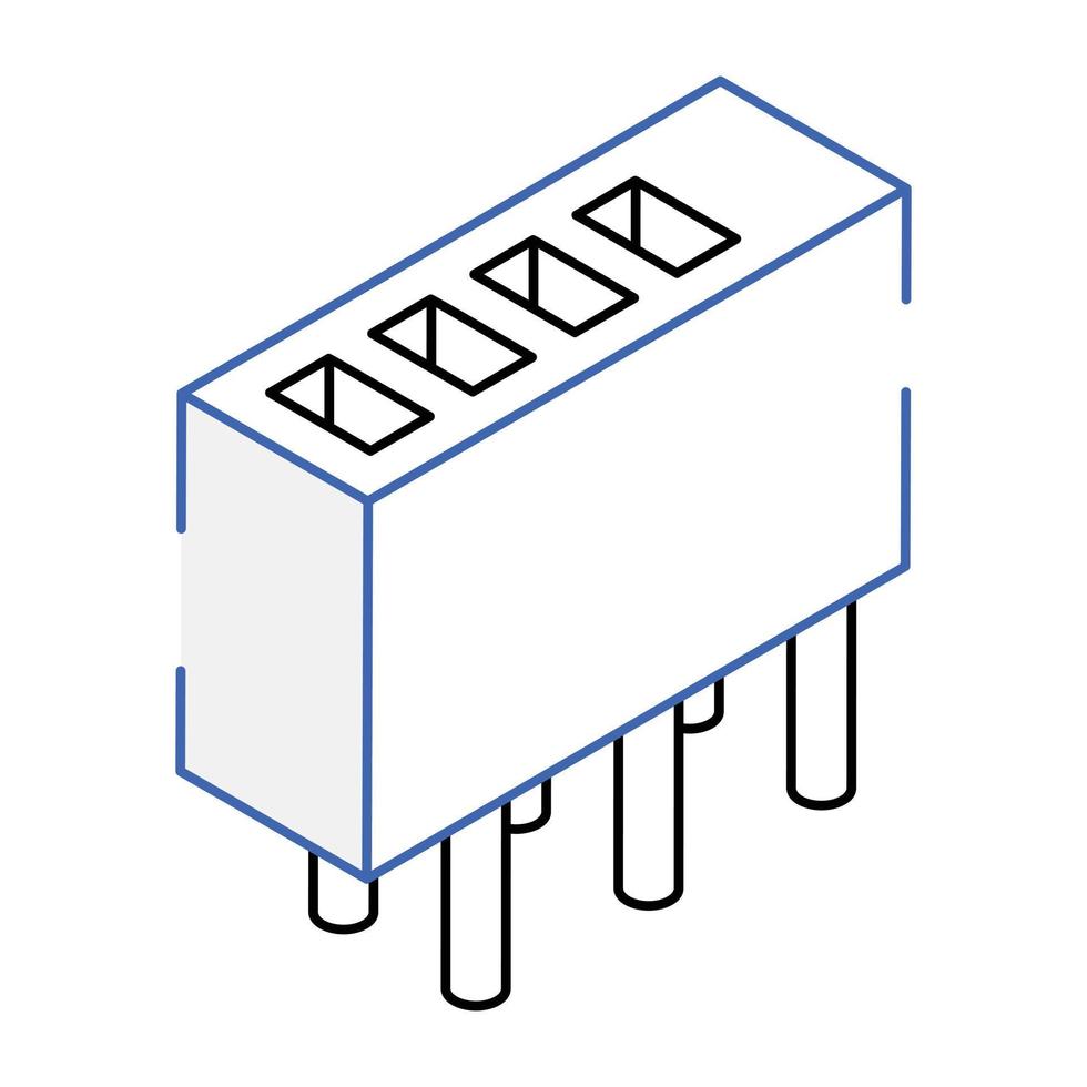 Multi adapter isometric icon in vector format