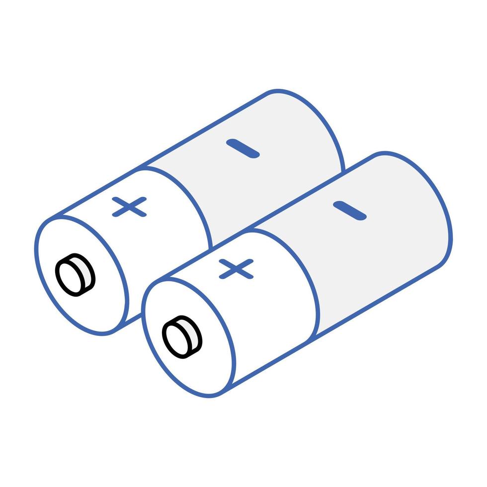 Battery cells icon in isometric style vector